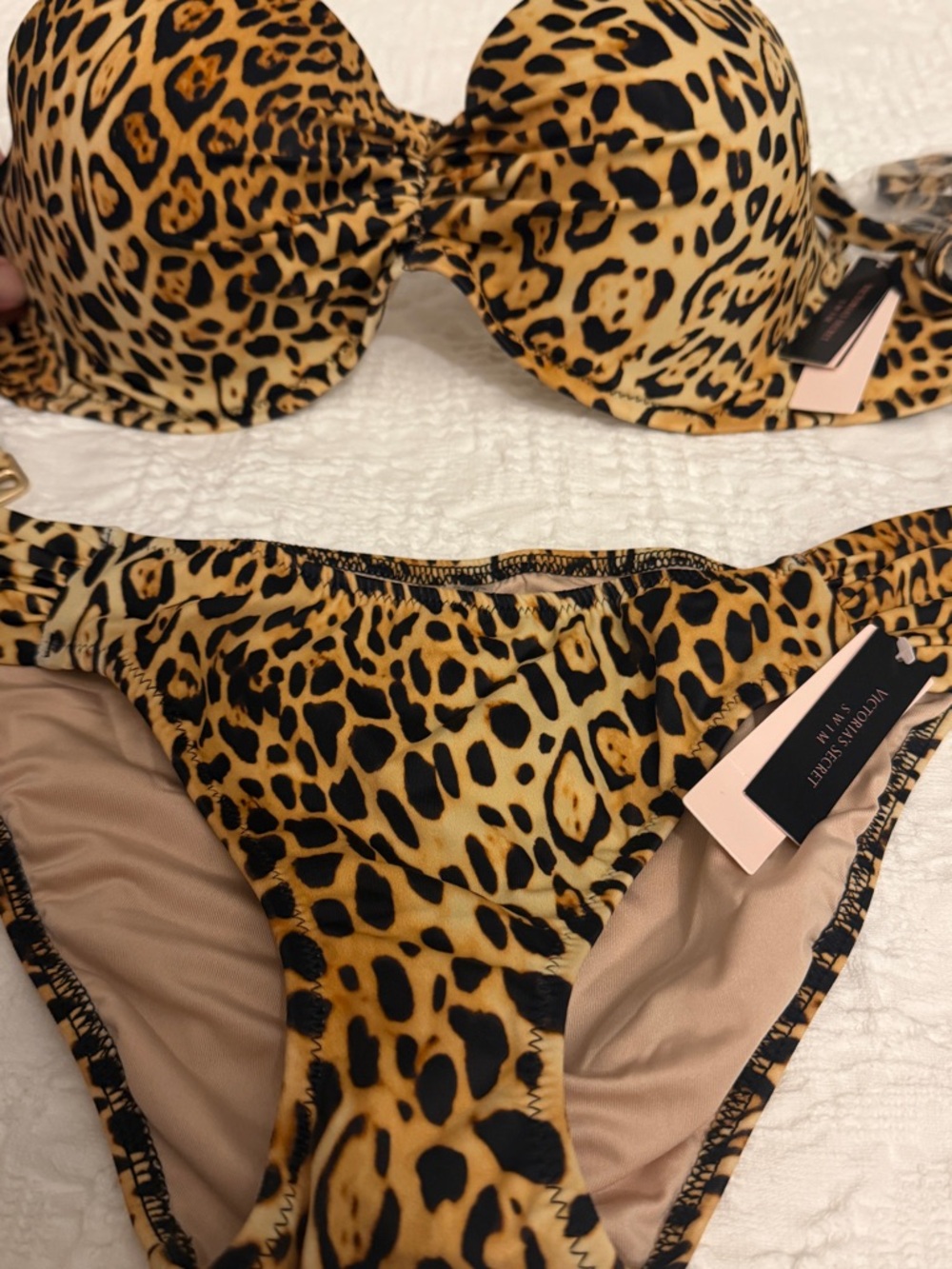 Victoria's Secret Leopard Print Push-Up Bikini Set - Tan & Black
